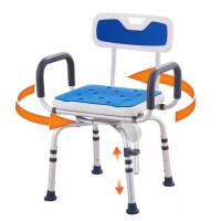 Křeslo do sprchy otočná o 360° sedátko do sprchy s područkami a zádovou opěrkou