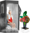 Přenosná parní sauna do domácnosti pro relaxaci,  2,6 l 1000 W parní zařízení - křeslo - dálkové ovládání - masážní přístroj na nohy - nylon ‎ADPOR3712 | černá